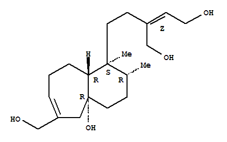 Molecular Structure of 117590-97-3 (2-Butene-1,4-diol,2-[2-[(1S,2R,4aR,9aR)-2,3,4,4a,5,8,9,9a-octahydro-4a-hydroxy-6-(hydroxymethyl)-1,2-dimethyl-1H-benzocyclohepten-1-yl]ethyl]-,(2Z)-)