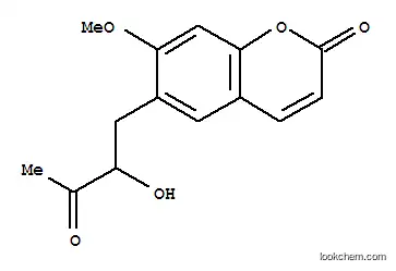 Molecular Structure of 117597-78-1 (2H-1-Benzopyran-2-one,6-(2-hydroxy-3-oxobutyl)-7-methoxy-, (+)-)