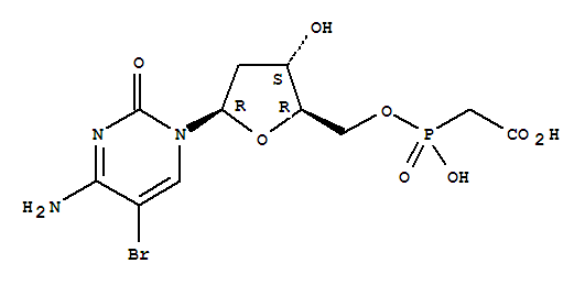 Molecular Structure of 117627-20-0 (Cytidine,5-bromo-2'-deoxy-, 5'-[hydrogen (carboxymethyl)phosphonate] (9CI))