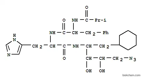Molecular Structure of 117978-26-4 (5-azido-1-cyclohexyl-1,2,5-trideoxy-2-{[N-(2-methylpropanoyl)phenylalanylhistidyl]amino}pentitol)