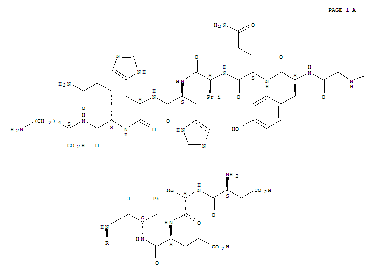 L-Lysine, L-a-aspartyl-L-alanyl-L-a-glutamyl-L-phenylalanyl-L-arginyl-L-histidyl-L-a-aspartyl-L-serylglycyl-L-tyrosyl-L-glutaminyl-L-valyl-L-histidyl-L-histidyl-L-glutaminyl-