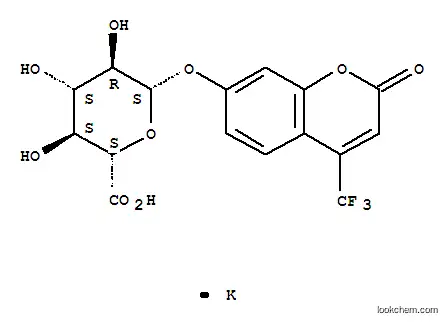 Molecular Structure of 143547-78-8 (4-TRIFLUOROMETHYL-7-HYDROXYCOUMARIN GLUCURONIDE POTASSIUM SALT)