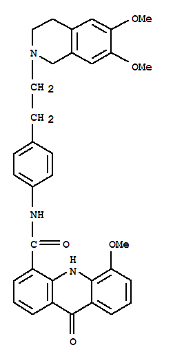 N-[4-[2-(6,7-Dimethoxy-3,4-dihydro-1H-isoquinolin-2-yl)ethyl]phenyl]-5-methoxy-9-oxo-10H-acridine-4-carboxamide