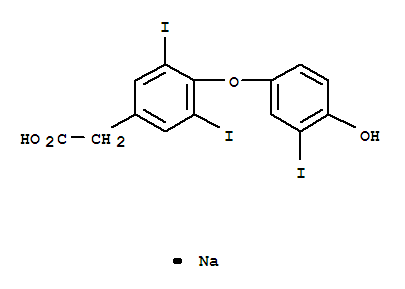 Benzeneacetic acid,4-(4-hydroxy-3-iodophenoxy)-3,5-diiodo-, sodium salt (1:1)