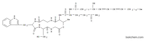 N-[6-(hydroxymethyl)-9-(1H-indol-3-ylmethyl)-17-methyl-2,5,8,11,15-pentaoxo-1-oxa-4,7,10,14-tetrazacycloheptadec-16-yl]-2-[[(10E,12E)-9-hydroxyoctadeca-10,12-dienoyl]amino]pentanediamide