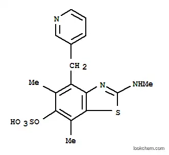 Molecular Structure of 157192-07-9 (6-Benzothiazolol,  5,7-dimethyl-2-(methylamino)-4-(3-pyridinylmethyl)-,  hydrogen  sulfate  (ester)  (9CI))