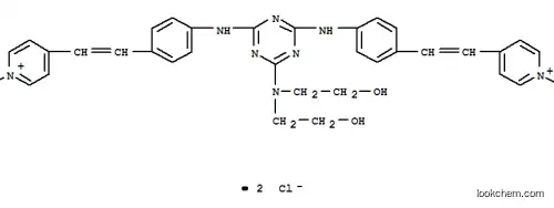 Molecular Structure of 163661-77-6 (Pyridinium, 4,4-6-bis(2-hydroxyethyl)amino-1,3,5-triazine-2,4-diylbis(imino-4,1-phenylene-2,1-ethenediyl)bis1-methyl-, dichloride)