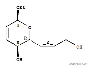 Molecular Structure of 168030-31-7 (2H-Pyran-3-ol,6-ethoxy-3,6-dihydro-2-(3-hydroxy-1-propenyl)-,[2R-[2alpha(Z),3bta,6bta]]-(9CI))
