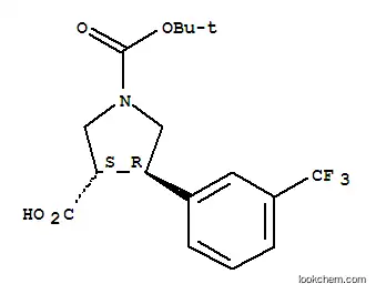 Molecular Structure of 169248-97-9 (BOC-(TRANS)-4-(3-TRIFLUOROMETHYL-PHENYL)-PYRROLIDINE-3-CARBOXYLIC ACID)