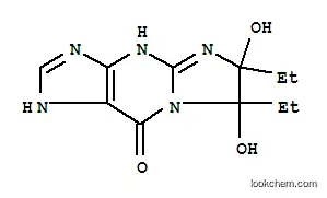 Molecular Structure of 171813-08-4 (9H-Imidazo[1,2-a]purin-9-one,  6,7-diethyl-1,4,6,7-tetrahydro-6,7-dihydroxy-  (9CI))