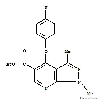 Molecular Structure of 174842-35-4 (ETHYL 1,3-DIMETHYL-4-(4-FLUOROPHENOXY)-1H-PYRAZOLO[3,4-B]PYRIDINE-5-CARBOXYLATE)
