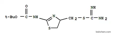 Molecular Structure of 179116-02-0 (Carbamic  acid,  [4-[[(aminoiminomethyl)thio]methyl]-4,5-dihydro-2-thiazolyl]-,  1,1-dimethylethyl  ester  (9CI))