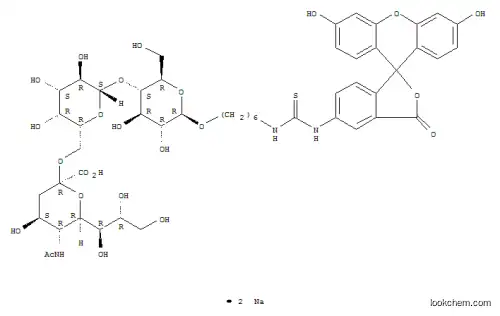 Thiourea, N-6-O-(N-acetyl-.alpha.-neuraminosyl)-(2?6)-O-.beta.-D-galactopyranosyl-(1?4)-.beta.-D-glucopyranosyloxyhexyl-N-(3,6-dihydroxy-3-oxospiroisobenzofuran-1(3H),9-9Hxanthen-5-yl)-, disodium salt