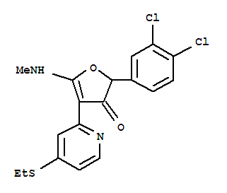 3(2H)-Furanone,2-(3,4-dichlorophenyl)-4-[4-(ethylthio)-2-pyridinyl]-5-(methylamino)-