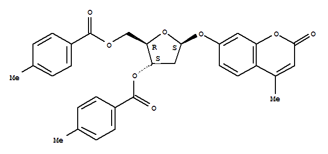 2H-1-Benzopyran-2-one, 7-2-deoxy-3,5-bis-O-(4-methylbenzoyl)-.beta.-D-erythro-pentofuranosyloxy-4-methyl-
