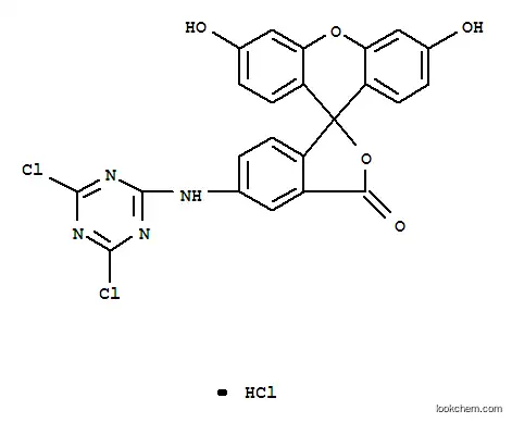 Spiro[isobenzofuran-1(3H),9'-[9H]xanthen]-3-one, 5-[(4,6-dichloro-1,3,5-triazin-2-yl)amino]-3',6'-dihydroxy-, monohydrochloride