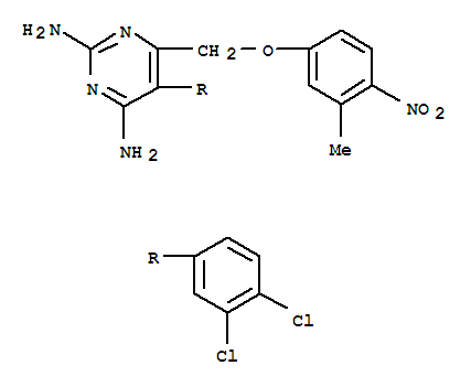 2,4-Pyrimidinediamine,5-(3,4-dichlorophenyl)-6-[(3-methyl-4-nitrophenoxy)methyl]- cas  21975-82-6
