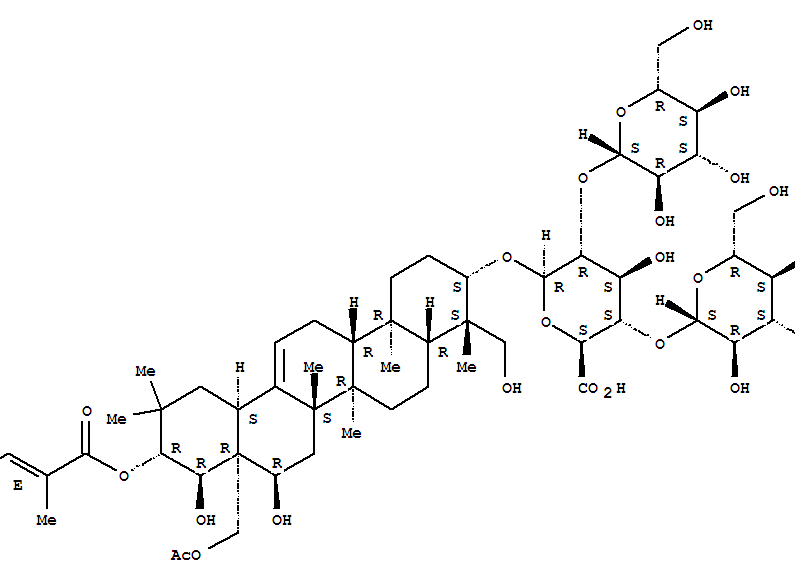 b-D-Glucopyranosiduronic acid, (3b,4b,16a,21b,22a)-28-(acetyloxy)-16,22,23-trihydroxy-21-[[(2E)-2-methyl-1-oxo-2-buten-1-yl]oxy]olean-12-en-3-ylO-b-D-glucopyranosyl-(1&reg;2)-O-[b-D-glucopyranosyl-(1&