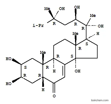 Molecular Structure of 220623-94-9 (Ergost-7-en-6-one,2,3,14,20,22,24-hexahydroxy-, (2b,3b,5b,22R)- (9CI))
