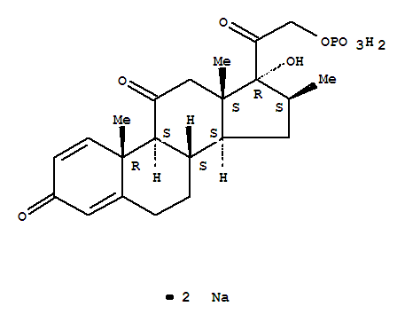 Pregna-1,4-diene-3,11,20-trione,17-hydroxy-16-methyl-21-(phosphonooxy)-, disodium salt, (16b)- (9CI)