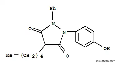 Molecular Structure of 22204-76-8 (1-(4-hydroxyphenyl)-4-pentyl-2-phenylpyrazolidine-3,5-dione)