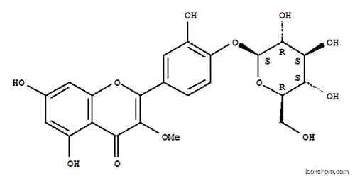 Molecular Structure of 22255-19-2 (4H-1-Benzopyran-4-one,2-[4-(b-D-glucopyranosyloxy)-3-hydroxyphenyl]-5,7-dihydroxy-3-methoxy-)