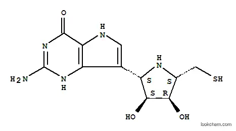 Molecular Structure of 222631-77-8 (4H-Pyrrolo3,2-dpyrimidin-4-one, 2-amino-7-(2S,3S,4R,5S)-3,4-dihydroxy-5-(mercaptomethyl)-2-pyrrolidinyl-1,5-dihydro-)