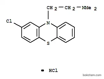 Molecular Structure of 22632-00-4 (2-(2-chloro-10H-phenothiazin-10-yl)-N,N-dimethylethanamine hydrochloride (1:1))