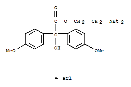Benzilic acid,4,4'-dimethoxy-, 2-(diethylamino)ethyl ester, hydrochloride (7CI,8CI) cas  2276-89-3