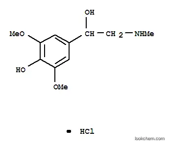 Molecular Structure of 22775-12-8 (4-hydroxy-3,5-dimethoxy-alpha-[(methylamino)methyl]benzyl alcohol hydrochloride)