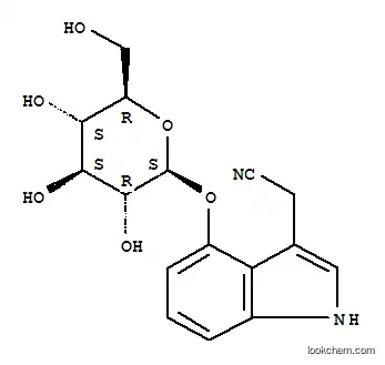 Molecular Structure of 229483-41-4 (1H-Indole-3-acetonitrile,4-(b-D-glucopyranosyloxy)-)