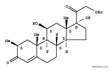 Molecular Structure of 23239-24-9 ((2beta,11beta)-9-fluoro-11,17-dihydroxy-2-methyl-3,20-dioxopregn-4-en-21-yl acetate)