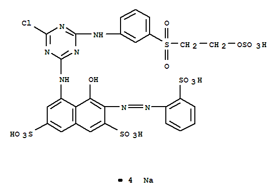 2,7-Naphthalenedisulfonicacid,5-[[4-chloro-6-[[3-[[2-(sulfooxy)ethyl]sulfonyl]phenyl]amino]-1,3,5-triazin-2-yl]amino]-4-hydroxy-3-[2-(2-sulfophenyl)diazenyl]-,sodium salt (1:4)(23354-52-1)