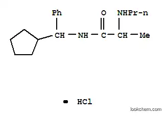 Molecular Structure of 23459-29-2 (N-[cyclopentyl(phenyl)methyl]-N~2~-propylalaninamide hydrochloride (1:1))