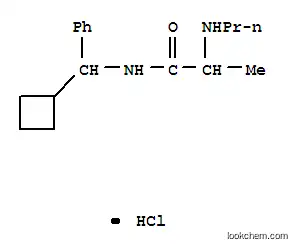 Molecular Structure of 23459-31-6 (N-[cyclobutyl(phenyl)methyl]-N~2~-propylalaninamide hydrochloride (1:1))