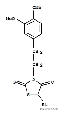 Molecular Structure of 23522-22-7 (3-[2-(3,4-dimethoxyphenyl)ethyl]-5-ethyl-2-thioxo-1,3-thiazolidin-4-one)