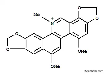 Molecular Structure of 23594-80-1 (5,7-dimethoxy-13-methyl[1,3]benzodioxolo[5,6-c][1,3]dioxolo[4,5-i]phenanthridin-13-ium)