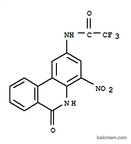Molecular Structure of 23818-40-8 (2,2,2-trifluoro-N-(4-nitro-6-oxo-5,6-dihydrophenanthridin-2-yl)acetamide)