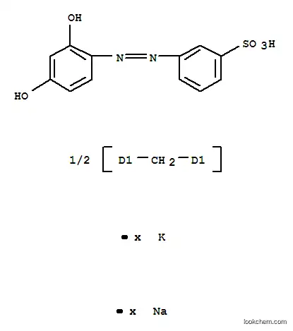 Molecular Structure of 243869-48-9 (Benzenesulfonic acid, 3,3-methylenebis2,4(or 4,6)-dihydroxyphenyleneazobis-, potassium sodium salt)