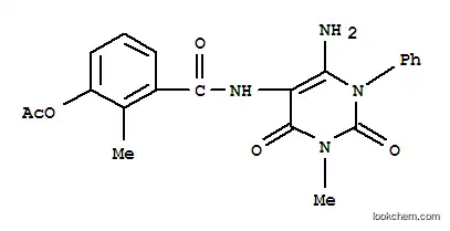Molecular Structure of 301206-03-1 (Benzamide,  3-(acetyloxy)-N-(6-amino-1,2,3,4-tetrahydro-3-methyl-2,4-dioxo-1-phenyl-5-pyrimidinyl)-2-methyl-)