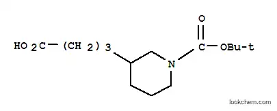 Molecular Structure of 318536-95-7 (4-(1-BOC-PIPERIDIN-3-YL)-BUTYRIC ACID)
