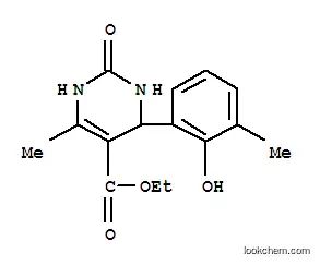 Molecular Structure of 343588-51-2 (5-Pyrimidinecarboxylicacid,1,2,3,4-tetrahydro-4-(2-hydroxy-3-methylphenyl)-6-methyl-2-oxo-,ethylester(9CI))