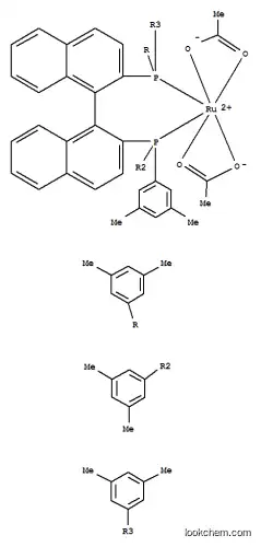 Molecular Structure of 374067-49-9 (Diacetato{(S)-(-)-2,2'-bis[di(3,5-xylyl)phosphino]-1,1'-binaphthyl}ruthenium(II))