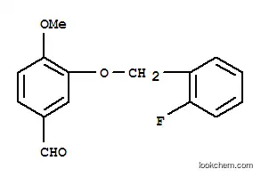 Molecular Structure of 384857-20-9 (3-(2-FLUORO-BENZYLOXY)-4-METHOXY-BENZALDEHYDE)