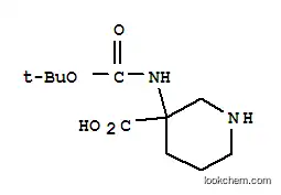 Molecular Structure of 436867-71-9 (3-(TERT-BUTOXYCARBONYLAMINO)PIPERIDINE-3-CARBOXYLIC ACID)