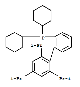 Molecular Structure of 564483-18-7 (Phosphine,dicyclohexyl[2',4',6'-tris(1-methylethyl)[1,1'-biphenyl]-2-yl]-)