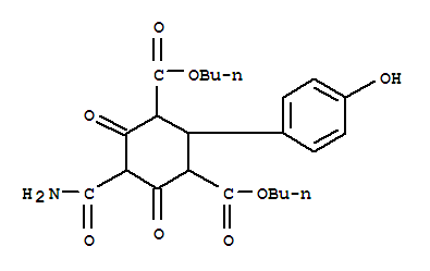 1,3-Cyclohexanedicarboxylicacid, 5-(aminocarbonyl)-2-(4-hydroxyphenyl)-4,6-dioxo-, 1,3-dibutyl ester cas  10223-92-4