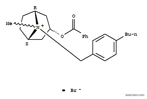 Molecular Structure of 102432-88-2 (8-Azoniabicyclo[3.2.1]octane,3-(benzoyloxy)-8-[(4-butylphenyl)methyl]-8-methyl-, bromide, endo- (9CI))