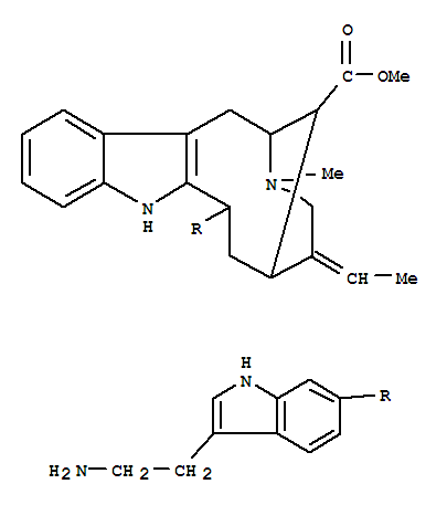 Molecular Structure of 102719-93-7 (Vobasan-17-oic acid,3-[3-(2-aminoethyl)-1H-indol-6-yl]-, methyl ester, (3a)- (9CI))