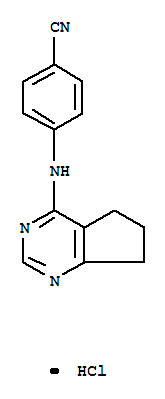 Molecular Structure of 110484-89-4 (Benzonitrile,4-[(6,7-dihydro-5H-cyclopentapyrimidin-4-yl)amino]-, monohydrochloride (9CI))